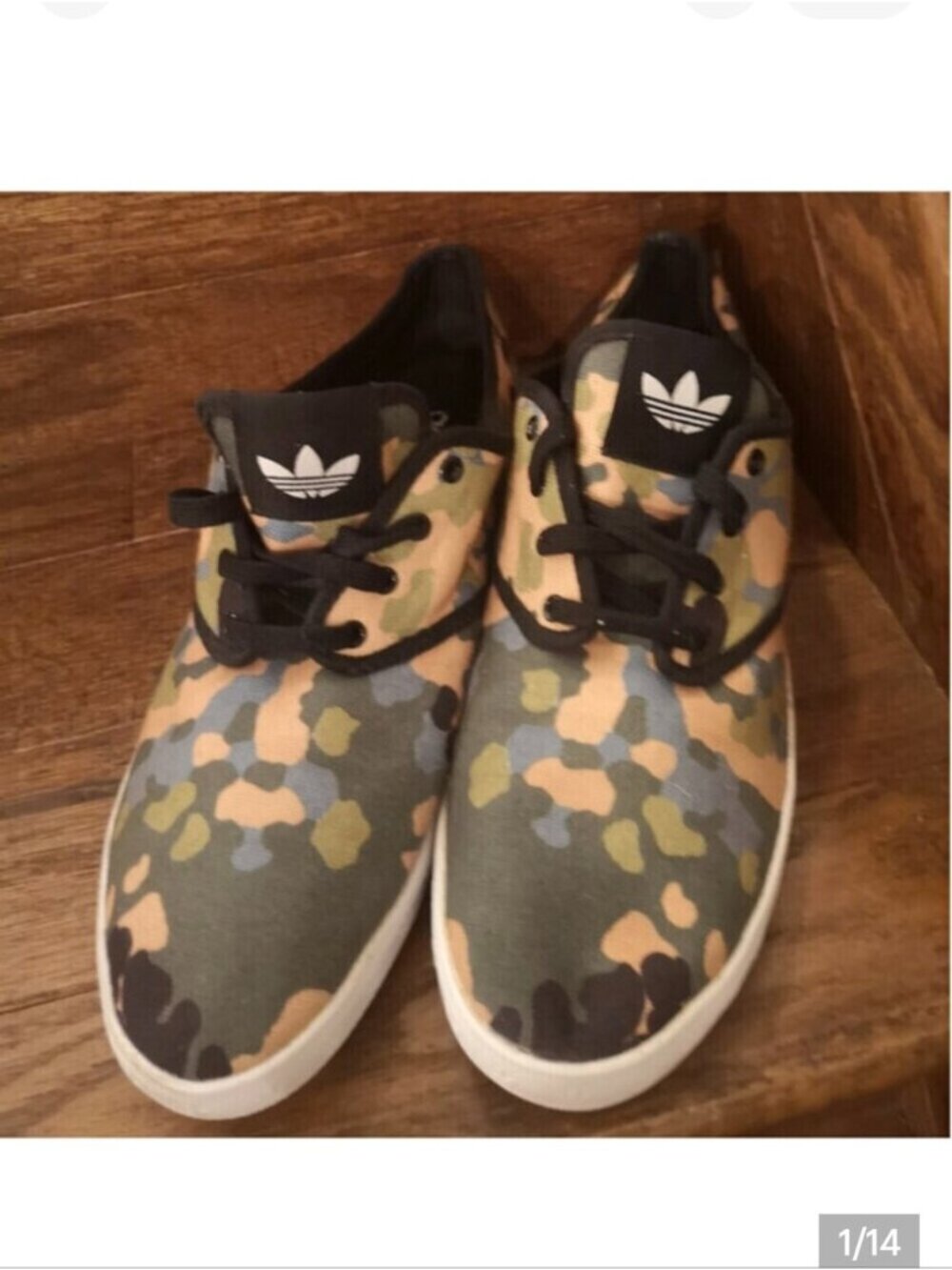 Adidas sneaker low skater Shoes, camouflage blue, Black green & Tan Women 9
